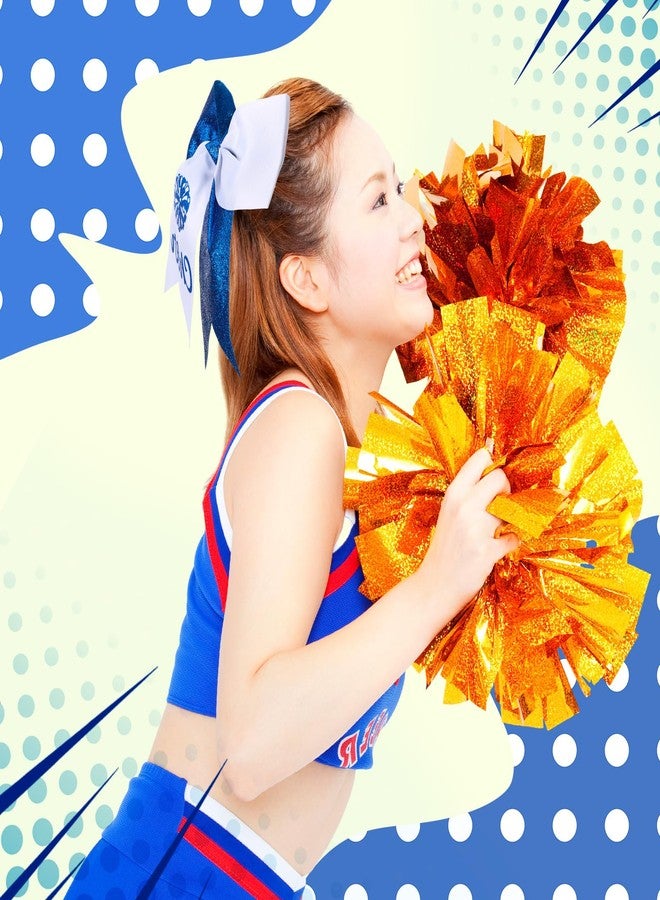 Suncalla 20 Pcs Valentine's Day Blue and White Cheer Hair Bows Ponytail Holders Cheer Ribbon Pom Pom Elastic Hair Ties Gifts Bulk for Cheerleaders Women Teams Competition Sports - Image 5